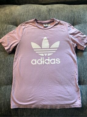 adidas Lavender Trefoil Logo Short Sleeve Tee